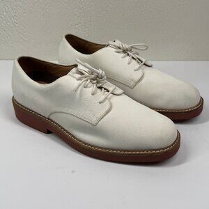 Brooks Brothers Classic Bucks White Nubuck Derby Rubber Sole Size 10